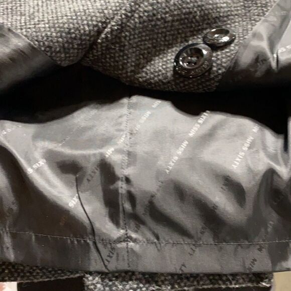 Miss Sixty Wool Blend Double Breasted Belted Pea Coat Grey Tweed Small EUC - Picture 14 of 16